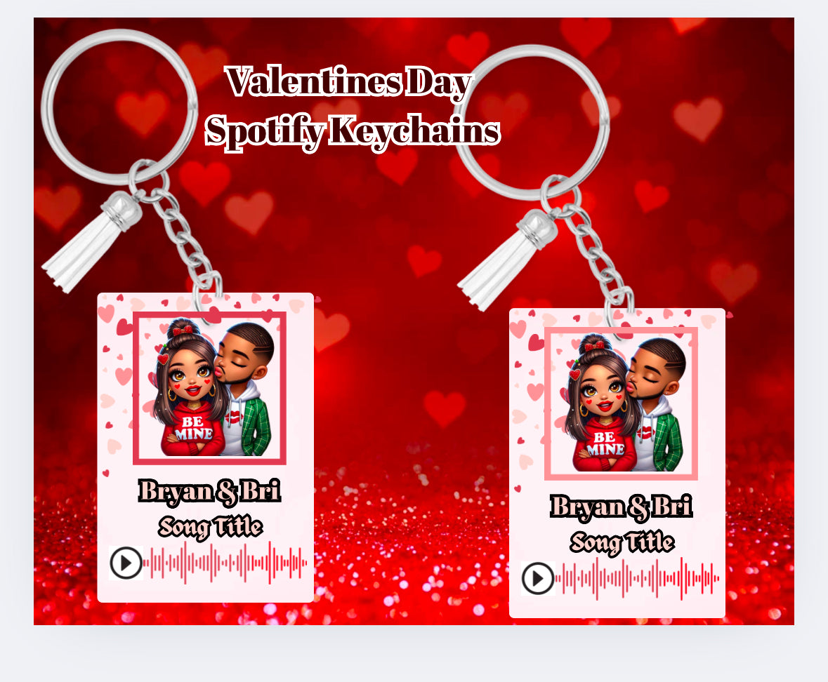 Valentines Day Spotify Keychain